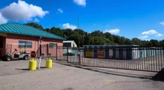 Storage facility security gate.