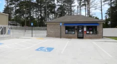 Exterior of the Rock Chapel Storage office.